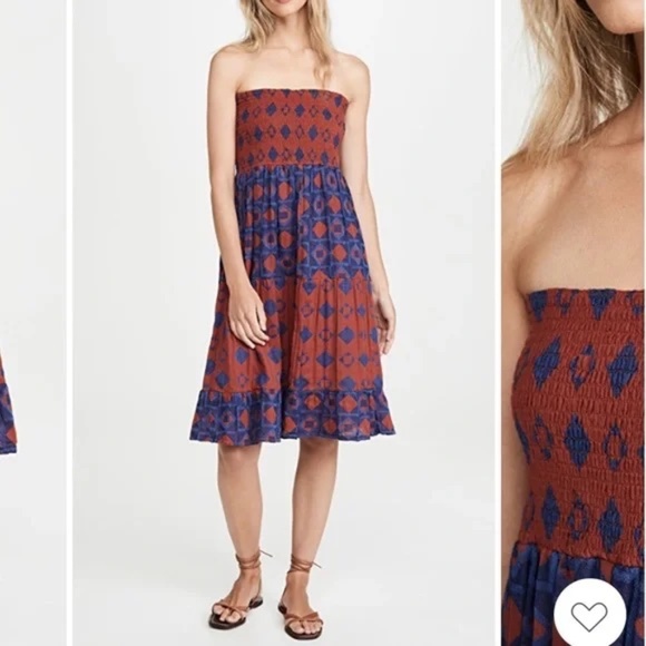 Ace&Jig Daphne Skirt/Strapless Dress in Copper/Neptune sz S - Picture 8 of 8